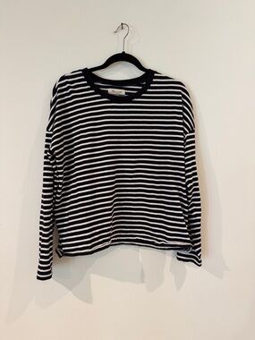 Madewell Striped Black & White Long Sleeve Tee size L